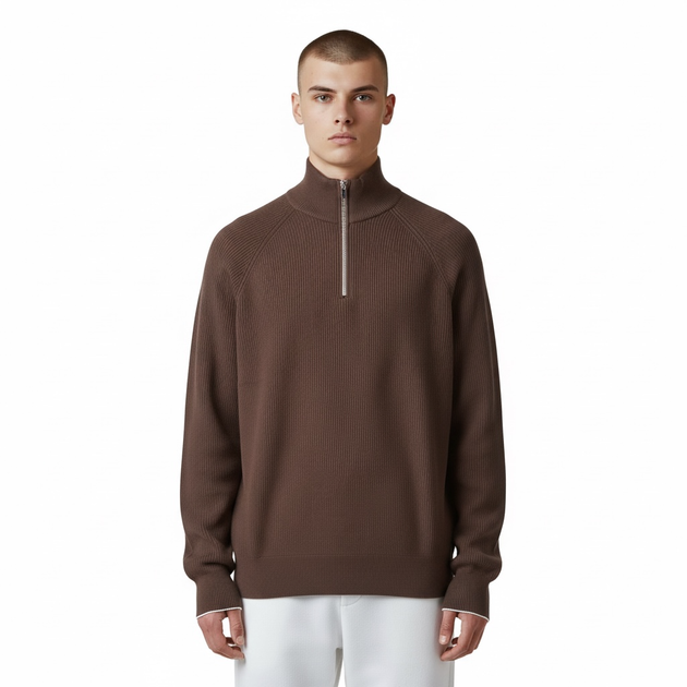 Мужской свитер в стиле Brunello Cucinelli, коричневый (BC09001.2ML) - изображение 3