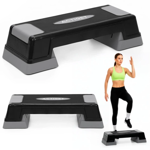 Степ для аеробіки Actiget 2 рівні чорно-сірий ACT0120 (5908455309424) - зображення 4