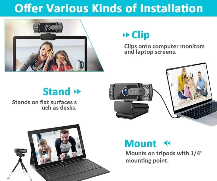 Вебкамера Neefeaer W6 Full HD 1080P з мікрофоном, автофокусом і захисною кришкою, USB веб-камера для навчання та відеозв’язку - Фото 8 Вебкамера Neefeaer W6 Full HD 1080P з мікрофоном, автофокусом і захисною кришкою, USB веб-камера для навчання та відеозв’язку - зображення 8