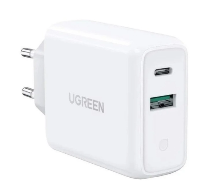 Зарядний блок живлення USB+Type-C UGREEN CD170 38 W білий - Фото 1 Зарядний блок живлення USB+Type-C UGREEN CD170 38 W білий - зображення 1