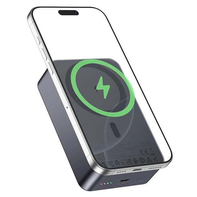 Power Bank Hoco J160B на 20 000 mAh с беспроводной зарядкой MagSafe и поддержкой быстрой зарядки 20W/3A, PD/QC, магнитный павербанк - изображение 6