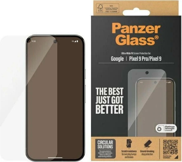 Szkło hartowane PanzerGlass Screen Protector Ultra-Wide Fit do Google Pixel 9 5G/9 Pro 5G (5715685000553) - obraz 2