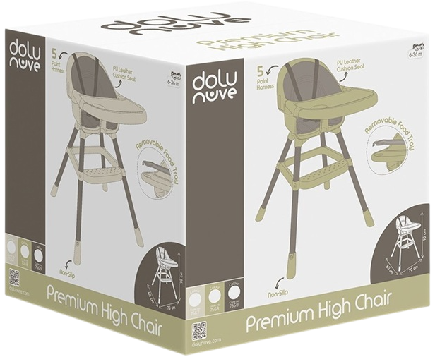 Стілець для годування Dolu High Chair 7567 75673 Бежевий (8690089075673) - зображення 3
