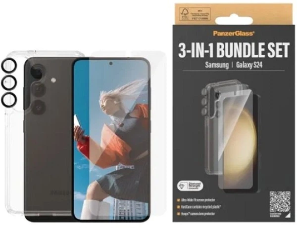 Комплект панель + скло Panzer Glass 3-in-1 Bundle Set для Samsung Galaxy S24 Ultra Transparent (B1213+7350) - зображення 2