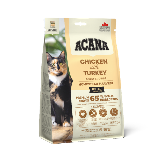 Сухой корм для кошек с мясом индейки, курицы и утки ACANA Homestead Harvest Cat 340 г ( a71434 ) - изображение 3