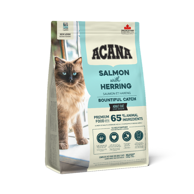Сухой корм для кошек с лососем, форелью, селедкой ACANA Bountiful Catch Cat 1.8 кг (a71443) - изображение 3