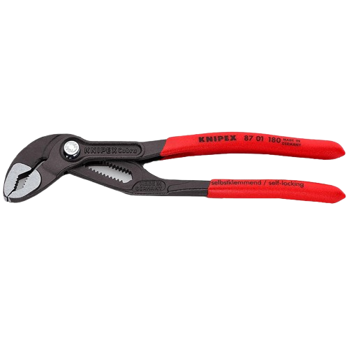 Сантехнические клещи KNIPEX Cobra 87 01 180 раскрытие губок до 42 мм Красный - Фото 1 Сантехнические клещи KNIPEX Cobra 87 01 180 раскрытие губок до 42 мм Красный - изображение 1