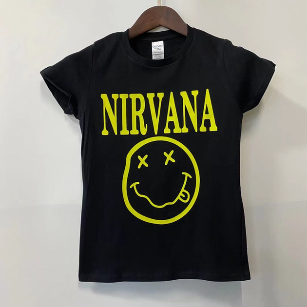 Футболка LOYS з принтом рок NIRVANA yellow smile XXL - Фото 1 Футболка LOYS з принтом рок NIRVANA yellow smile XXL - зображення 1