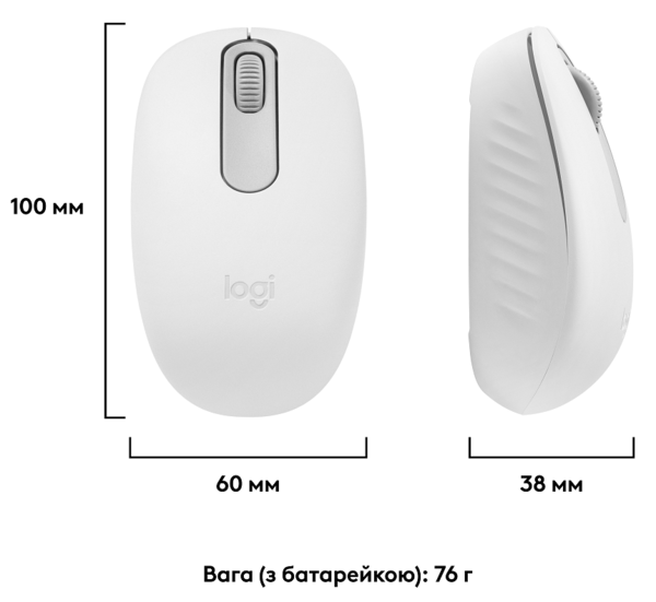 Миша Logitech M196 bluetooth Off White (L910-007460) (7031696) - изображение 8