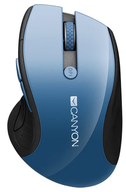 Мышь беспроводная Canyon MW-01, темно-синий/черный, USB, оптическая, синий LED-сенсор, 2.4 GHz, 1000 / 1200 / 1600 dpi, 6 кнопкок, - Фото 1 Мышь беспроводная Canyon MW-01, темно-синий/черный, USB, оптическая, синий LED-сенсор, 2.4 GHz, 1000 / 1200 / 1600 dpi, 6 кнопкок, - изображение 1