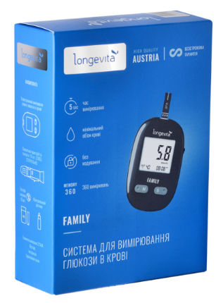 Глюкометр Longevita Family Система для вимірювання глюкози в крові (6806076) - зображення 5