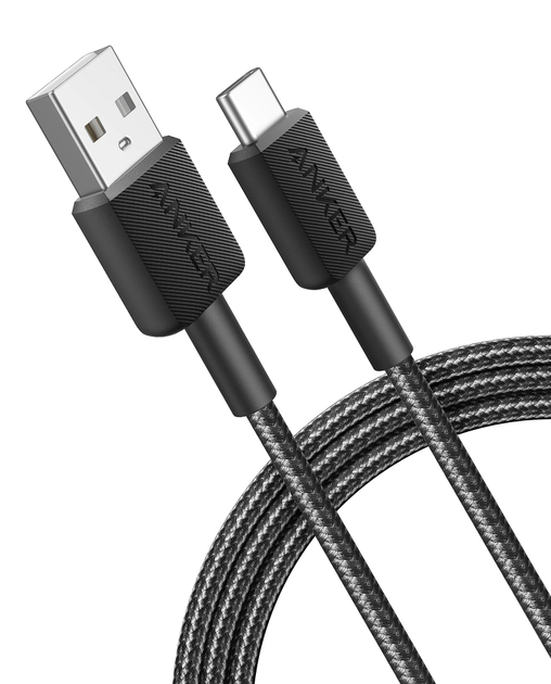 Кабель Anker 322 USB-A to USB-C-1.8m Nylon черный (6962730) - Фото 4 Кабель Anker 322 USB-A to USB-C-1.8m Nylon черный (6962730) - изображение 4