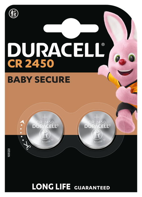Спеціальна літієва батарейка типу «таблетка» Duracell 2450 3V (CR2450), 2 шт. в упаковці (7091712) - Фото 2 Спеціальна літієва батарейка типу «таблетка» Duracell 2450 3V (CR2450), 2 шт. в упаковці (7091712) - зображення 2