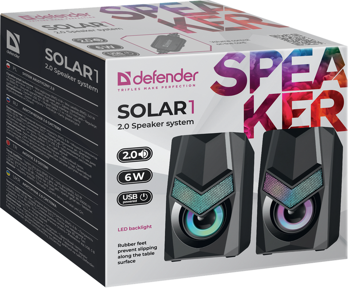 Акустика Defender 2.0 Solar 1 6Вт (65401) (6618433) - изображение 7