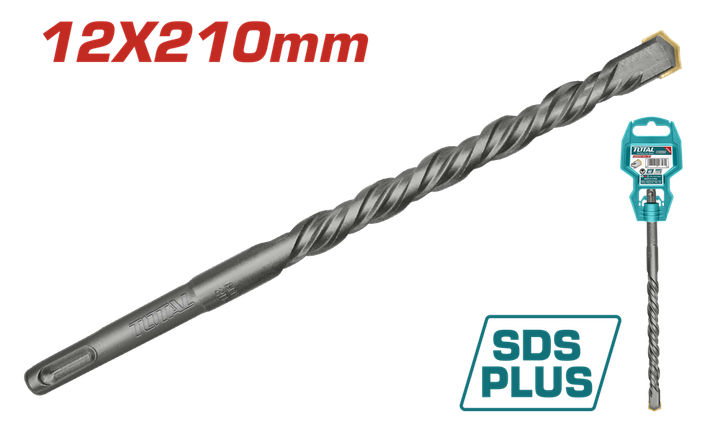 Бур TOTAL TAC311201 SDS plus 12x210мм (7090243) - Фото 1 Бур TOTAL TAC311201 SDS plus 12x210мм (7090243) - изображение 1