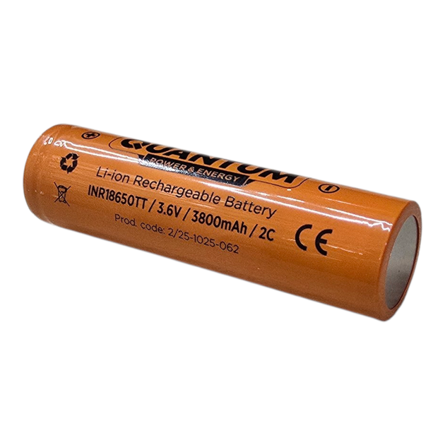 Аккумулятор Li-ion Qwantum 18650 3.7V 3800mAh 2C (7,6A) (QM-INR18650TT-3800-PB1) с клеммным выступом - изображение 2