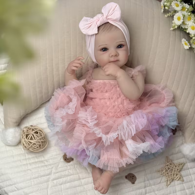 Лялька Реборн 48 см вініловая, реалістичний пупс у сукні принцеси Doll Reborn Baby Born К0100801 - Фото 2 Лялька Реборн 48 см вініловая, реалістичний пупс у сукні принцеси Doll Reborn Baby Born К0100801 - зображення 2
