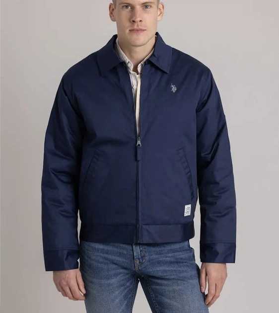 Мужская куртка-бомбер U.S.POLO ASSN укороченная S синяя - Фото 1 Мужская куртка-бомбер U.S.POLO ASSN укороченная S синяя - изображение 1