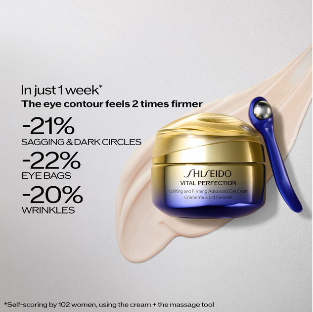 Крем для кожи вокруг глаз Shiseido (Шисейдо) Vital Perfection Uplifting and Firming Advanced Eye Cream лифтинг и упругость 15 мл - Фото 5 Крем для кожи вокруг глаз Shiseido (Шисейдо) Vital Perfection Uplifting and Firming Advanced Eye Cream лифтинг и упругость 15 мл - изображение 5