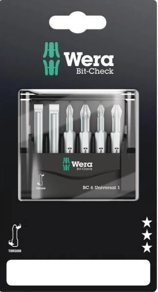 Zestaw końcówek wkrętakowych Wera Universal 1 SB 6 szt WE05073635001 (4013288155276) - obraz 2