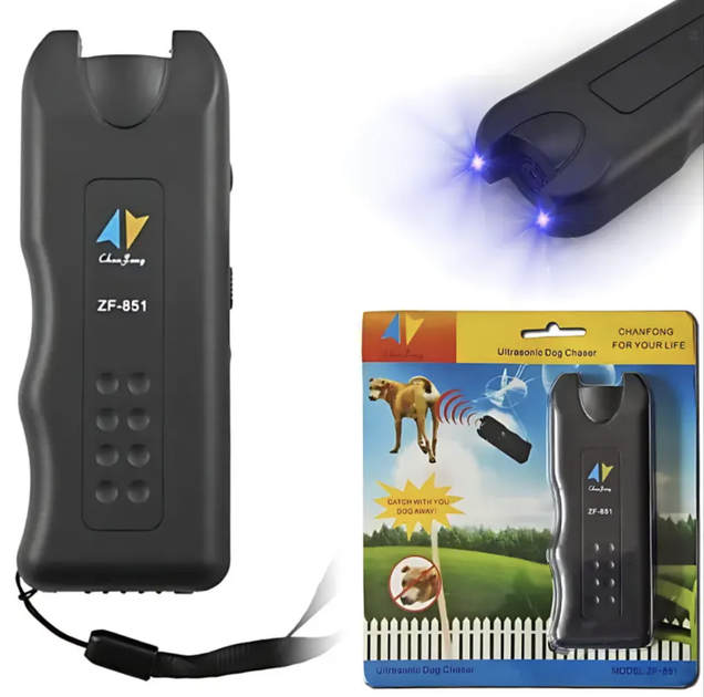 Відлякувач собак Ultrasonic Dog Reppeler ZF-851 з ліхтариком ультразвуковий відлякувач собак ZF-851 57025/00 - зображення 4