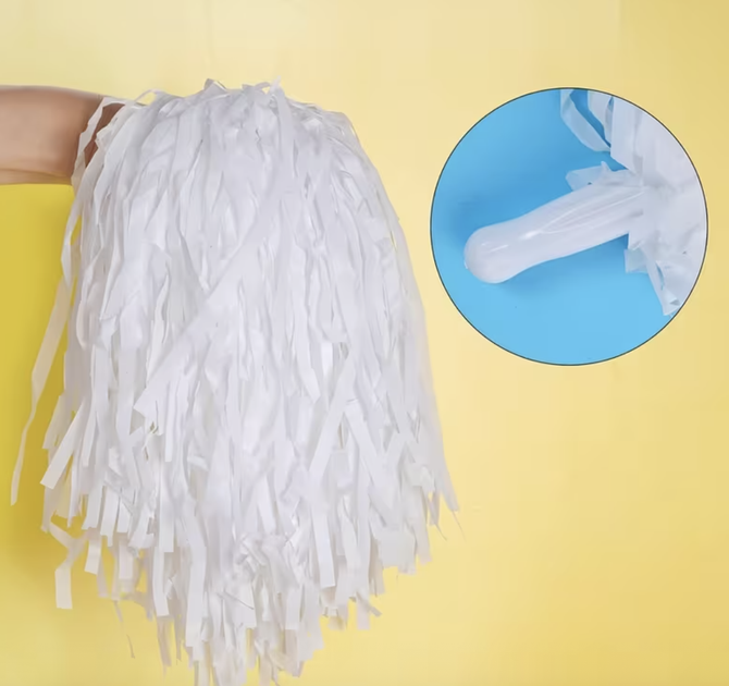 Помпони для черлідінгу та танців білі 2 шт | Cheerleading Pom Poms White - зображення 2