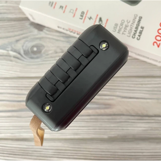 Зарядний пристрій Power Bank TORIMA TRM-1021 портативний акумулятор павербанк 20000 mAh швидка зарядка + 4 вбудовані кабелі - зображення 8