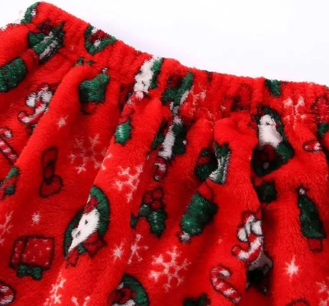 Штани піжамні плюшеві теплі червоного кольору з новорічним принтом hello kitty, хеллоу кітті новорічні червоні штани, S-M - Фото 6 Штани піжамні плюшеві теплі червоного кольору з новорічним принтом hello kitty, хеллоу кітті новорічні червоні штани, S-M - зображення 6