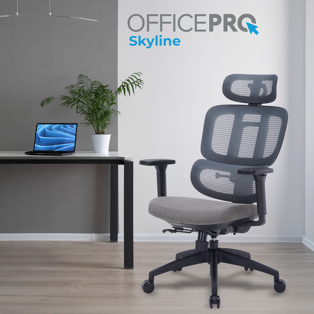 Офисное кресло OfficePro Skyline Black/Dark Gray (OC580-B-DG-DG) - Фото 7 Офисное кресло OfficePro Skyline Black/Dark Gray (OC580-B-DG-DG) - изображение 7
