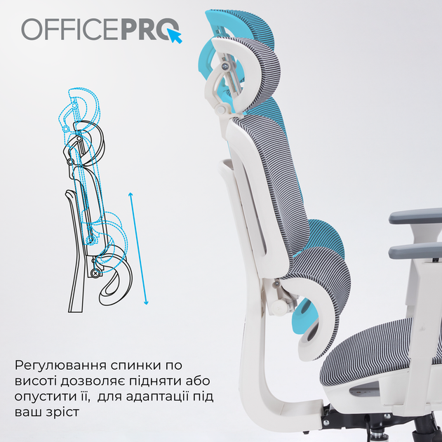 Офисное кресло OfficePro Skyline White/Dark Gray (OC680-W-DG-DG) - Фото 10 Офисное кресло OfficePro Skyline White/Dark Gray (OC680-W-DG-DG) - изображение 10