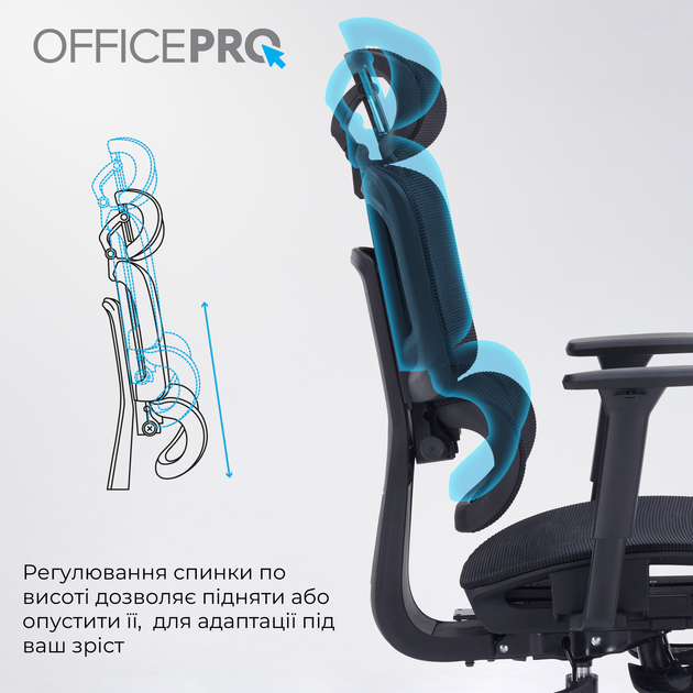 Офисное кресло OfficePro Skyline Footrest Black (OC750-B-B-B) - Фото 11 Офисное кресло OfficePro Skyline Footrest Black (OC750-B-B-B) - изображение 11