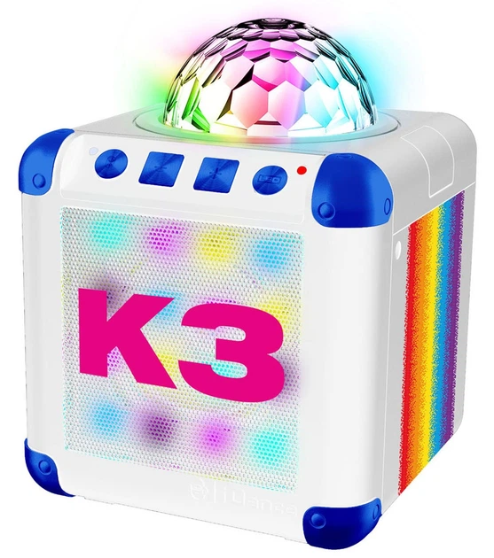 Odtwarzacz karaoke Studio 100 K3 Bluetooth Disco Box z pokazem świateł dyskotekowych i mikrofonem (MEK3B2001030) (5414233251538) - obraz 3