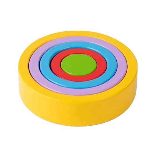 Drewniana wieża Bigjigs z kształtem kwiatków 5 el. 3000034 (0691621850060) - obraz 4