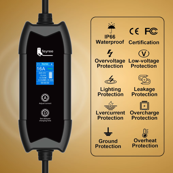 Зарядка для електромобіля Feyree 3.5 кВт 16A, GB/T Cat EV F8 - зображення 5