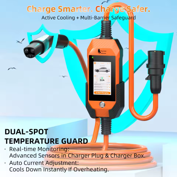 Зарядка для електромобіля Feyree 7кВт 32A Tesla Lion EV-Ultra, Wi-Fi Orange - зображення 2