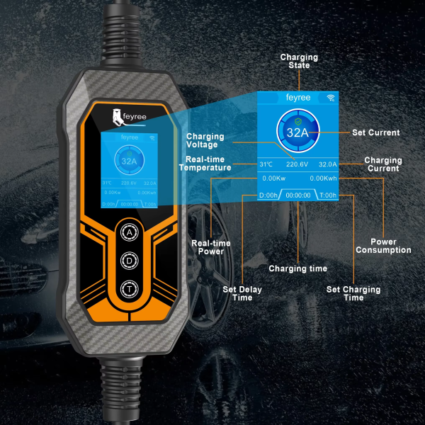 Зарядка для електромобіля Feyree 7кВт 32A GB/T Lion EV K8 APP Wi Fi - зображення 3