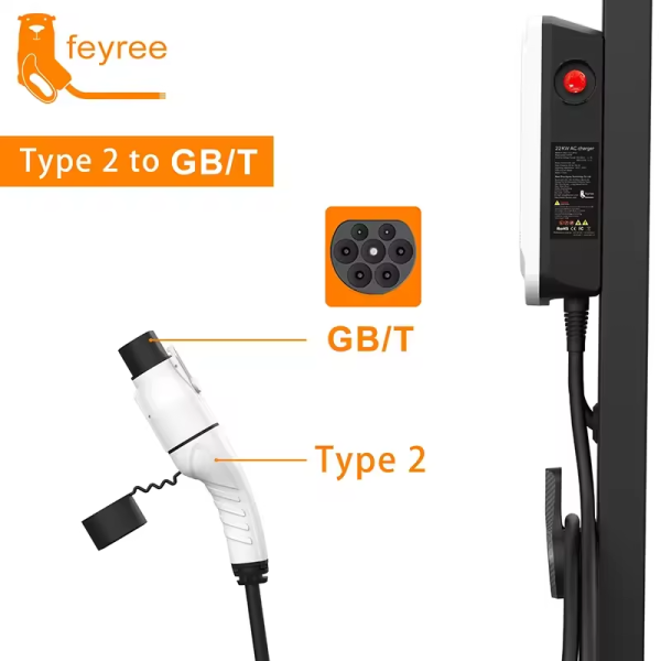 Перехідник 22 квт 32А 3-фази TYPE 2 на GB/T AC (китайське авто) Адаптер TYPE 2 на GB/T - зображення 4