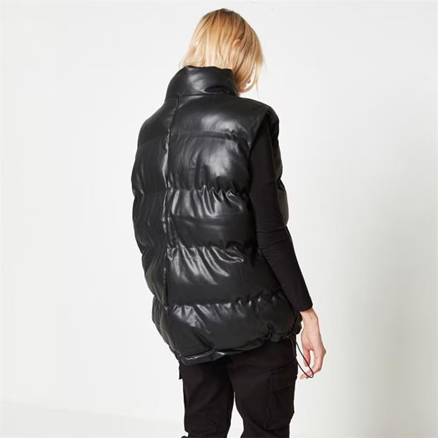 Кожаный жилет-пуховик английского бренда Missguided р. S 30013 - изображение 3