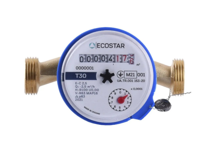 Счетчик холодной воды ECOSTAR DN15 1/2 L110 E-C 2,5 ХВ - Фото 1 Счетчик холодной воды ECOSTAR DN15 1/2 L110 E-C 2,5 ХВ - изображение 1