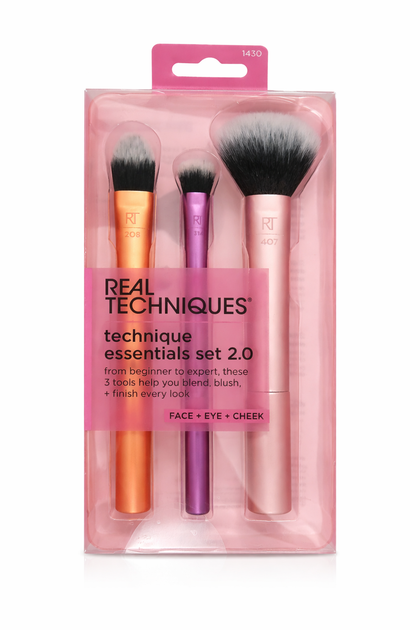 Набір пензлів для макіяжу Real Techniques Technique Essentials Set 2.0 (Face + Eye + Cheek) - Фото 1 Набір пензлів для макіяжу Real Techniques Technique Essentials Set 2.0 (Face + Eye + Cheek) - зображення 1