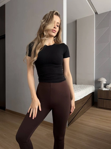Жіночі лосини в рубчик Uaclothes 44-46 Коричневий (like36757-171831357) - изображение 2