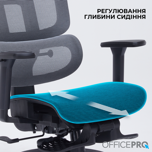 Кресло офисное OfficePro Skyline Footrest Black/Dark Gray (OC750-B-DG-DG) - Фото 9 Кресло офисное OfficePro Skyline Footrest Black/Dark Gray (OC750-B-DG-DG) - изображение 9