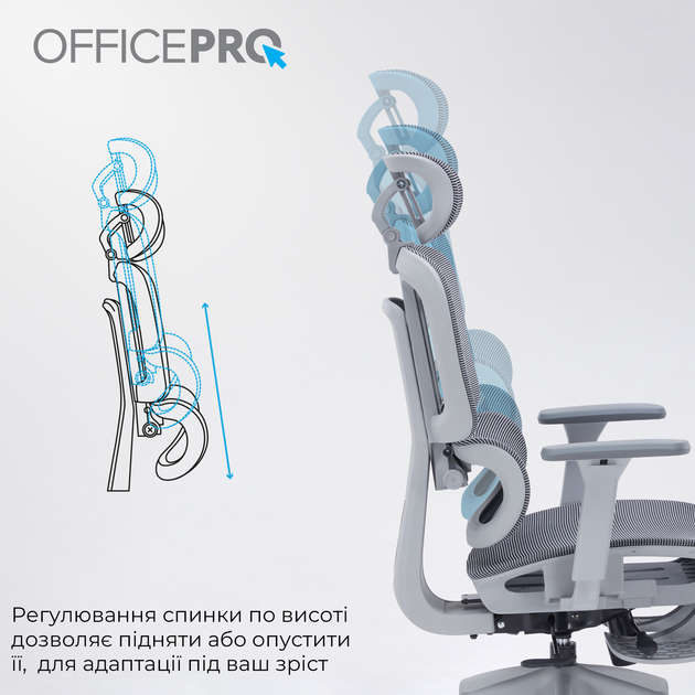 Кресло офисное OfficePro Skyline Footrest Gray/Dark Gray (OC750-G-DG-DG) - Фото 12 Кресло офисное OfficePro Skyline Footrest Gray/Dark Gray (OC750-G-DG-DG) - изображение 12