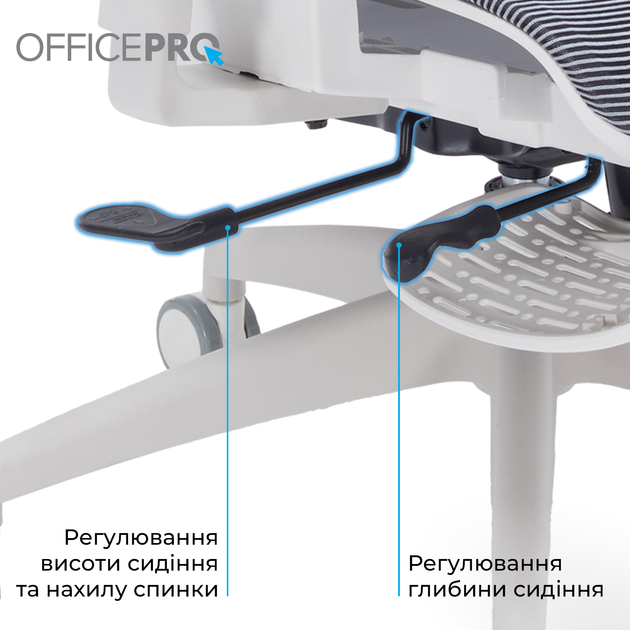 Кресло офисное OfficePro Skyline Footrest White/Dark Gray (OC750-W-DG-DG) - изображение 14
