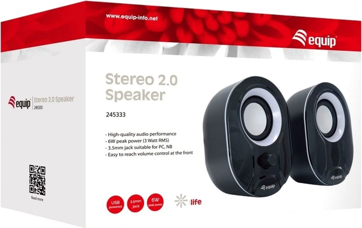 Акустична система Equip 245333 Stereo 2.0 Speaker 3W Black/White - зображення 2
