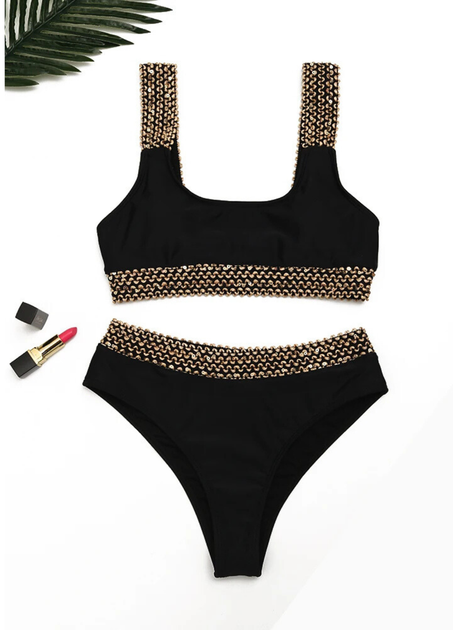Жіночий купальник FS High Waist Bikini L Чорний (9083) - зображення 7