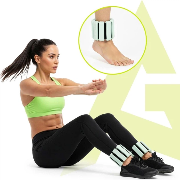 Obciążniki na ręce i nogi Actiget 1 kg Miętowe 2 szt. ACT0126 (5908455309486) - obraz 10