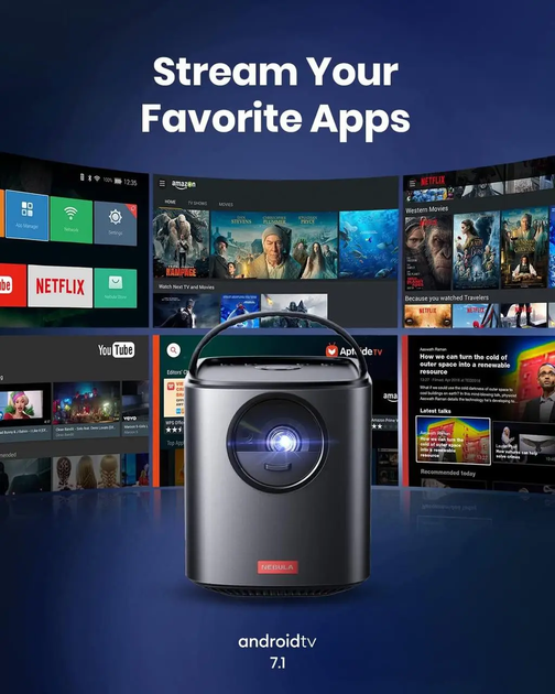 Портативний Акумуляторний Мультимедійний проектор Anker Nebula Mars II Pro 500 ANSI люмен, чорний, якість зображення 720p - зображення 6