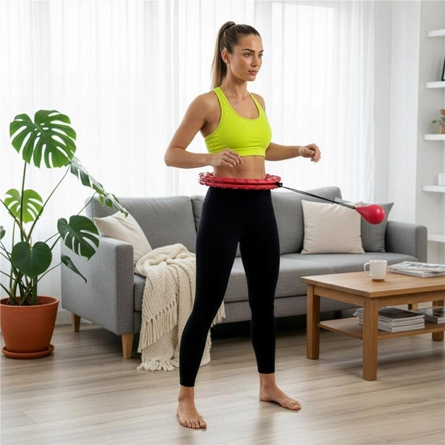 Hula-hop Actiget z obciążeniem i wypustkami masującymi 35 cm Czerwony ACT0139 (5908455309615) - obraz 17