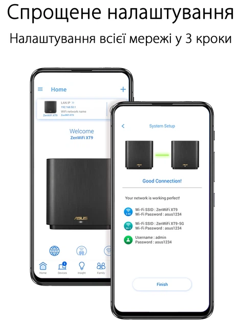 Маршрутизатор Asus ZenWiFi XT9 2PK White MESH система WiFi6 / AX7800 / 2.5 Гбит/с / USB 3G/4G - изображение 3